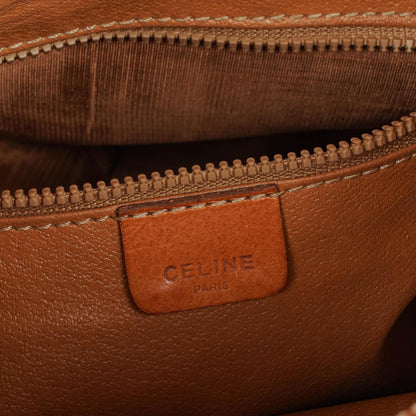 Celine Vintage Macadam Triomphe Bucket Bag mit Zugband in Braun