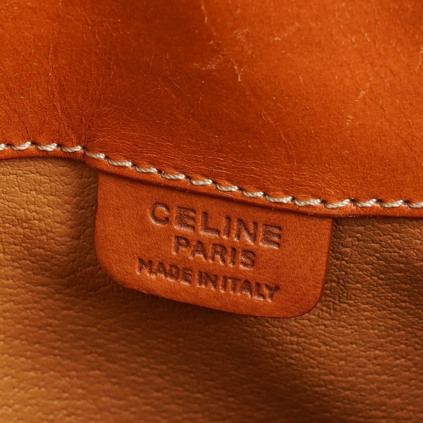 Celine Vintage Macadam Triomphe Bucket Tasche mit Kordelzug in Braun