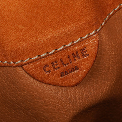 Celine Vintage Macadam Triomphe Bucket Bag mit Kordelzug in Braun