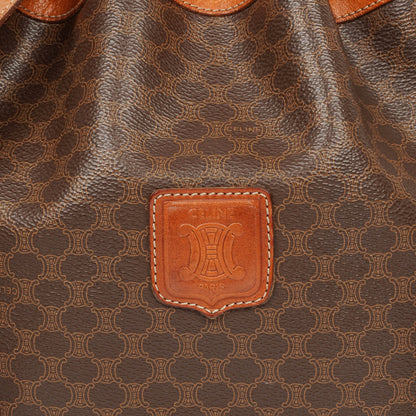 Celine Vintage Macadam Triomphe Bucket Bag mit Kordelzug in Braun