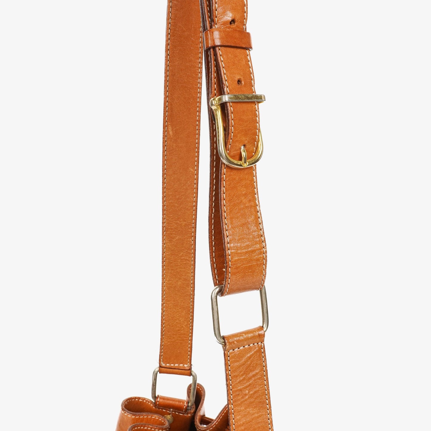 Celine Vintage Macadam Triomphe Bucket Bag mit Kordelzug in Braun