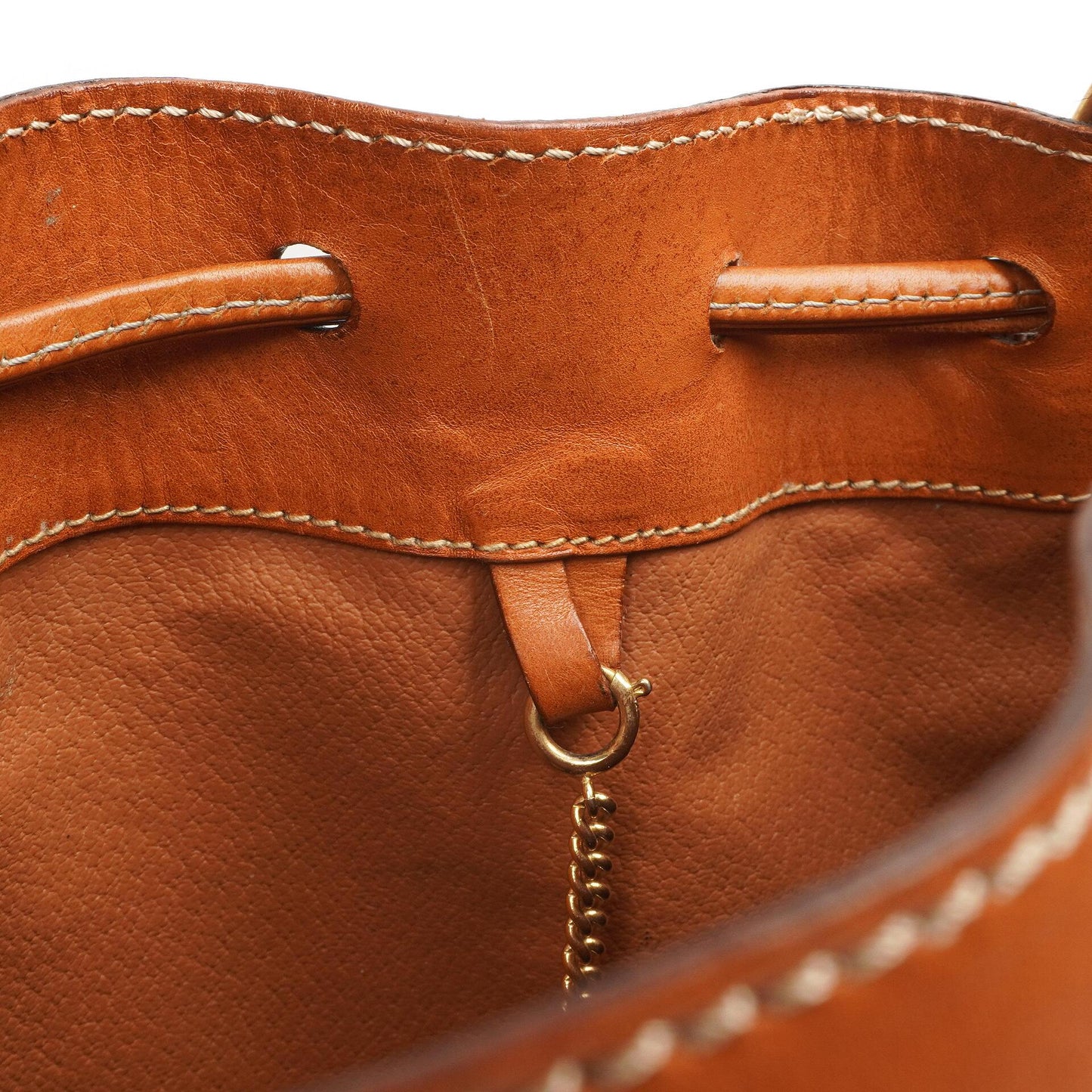 Celine Vintage Macadam Triomphe Braune Zugband Eimer Tasche mit Beutel