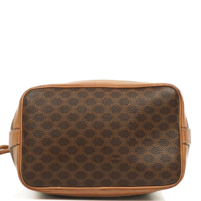 Céline Vintage Macadam Triomphe Braun Kordelzug Kleine Beuteltasche