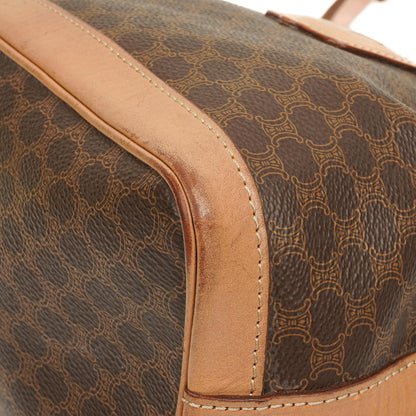 Céline Vintage Macadam Triomphe Braun Kordelzug Kleine Beuteltasche