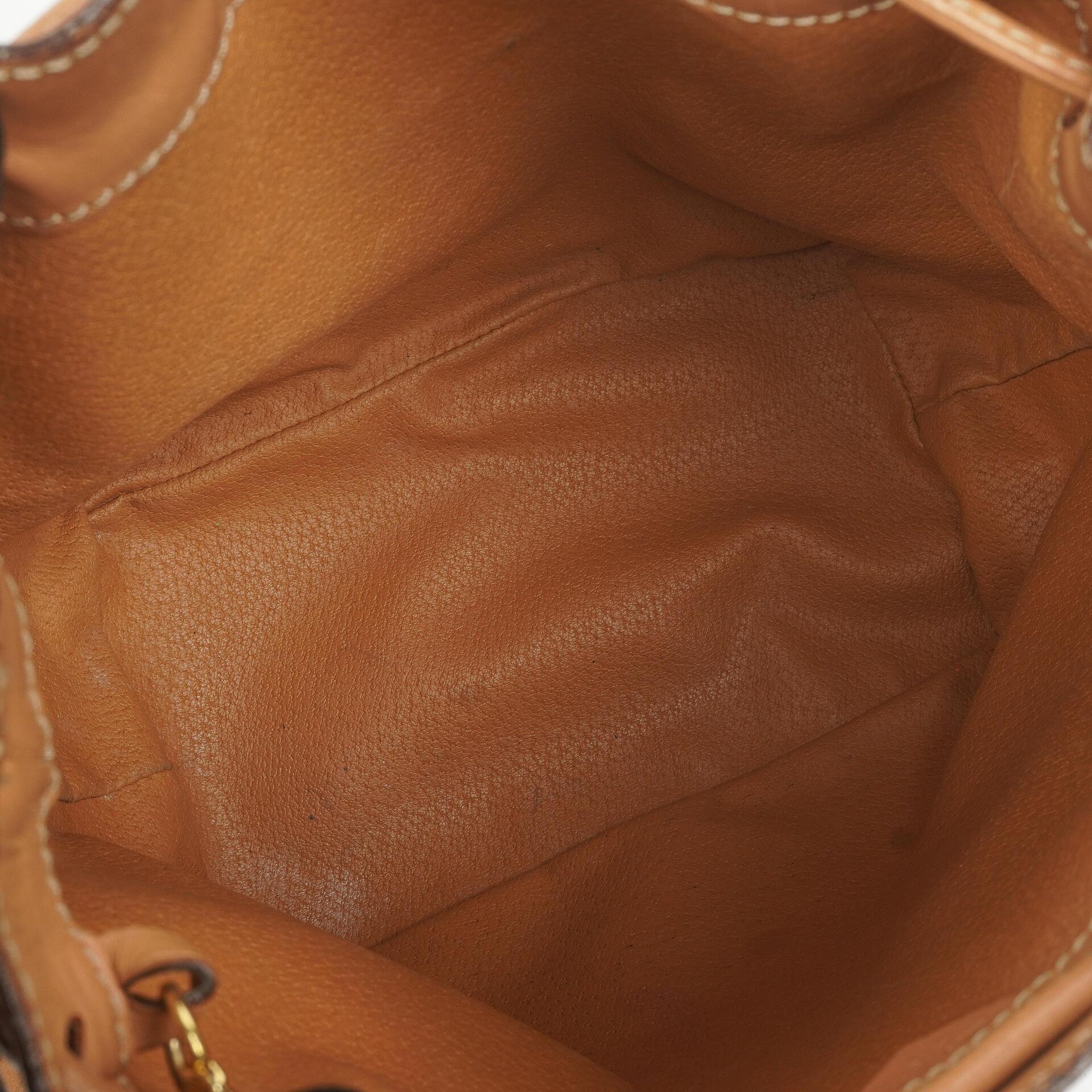 Céline Vintage Macadam Triomphe Braun Kordelzug Kleine Beuteltasche