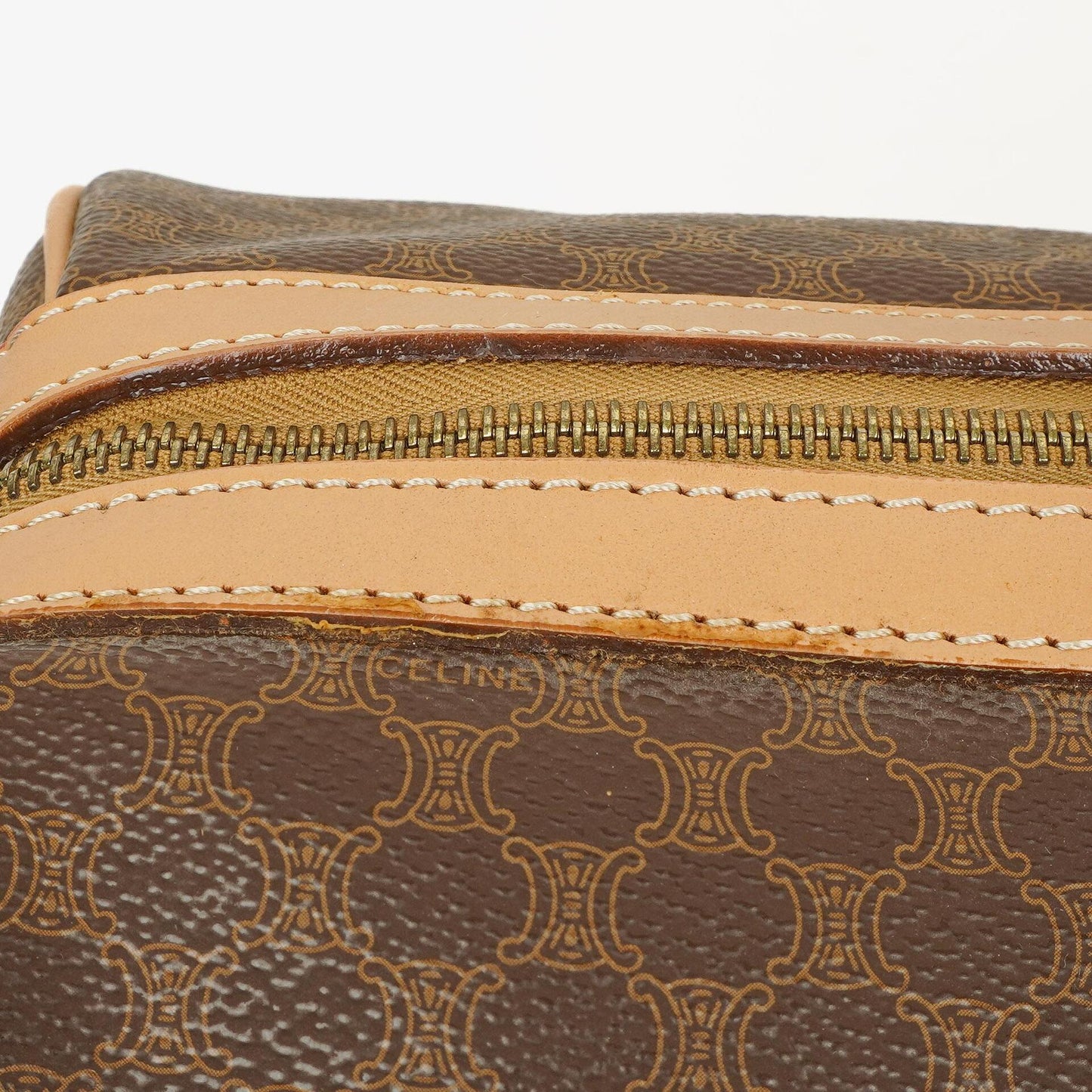 Celine Vintage Macadam Triomphe Reisetasche in Braun
