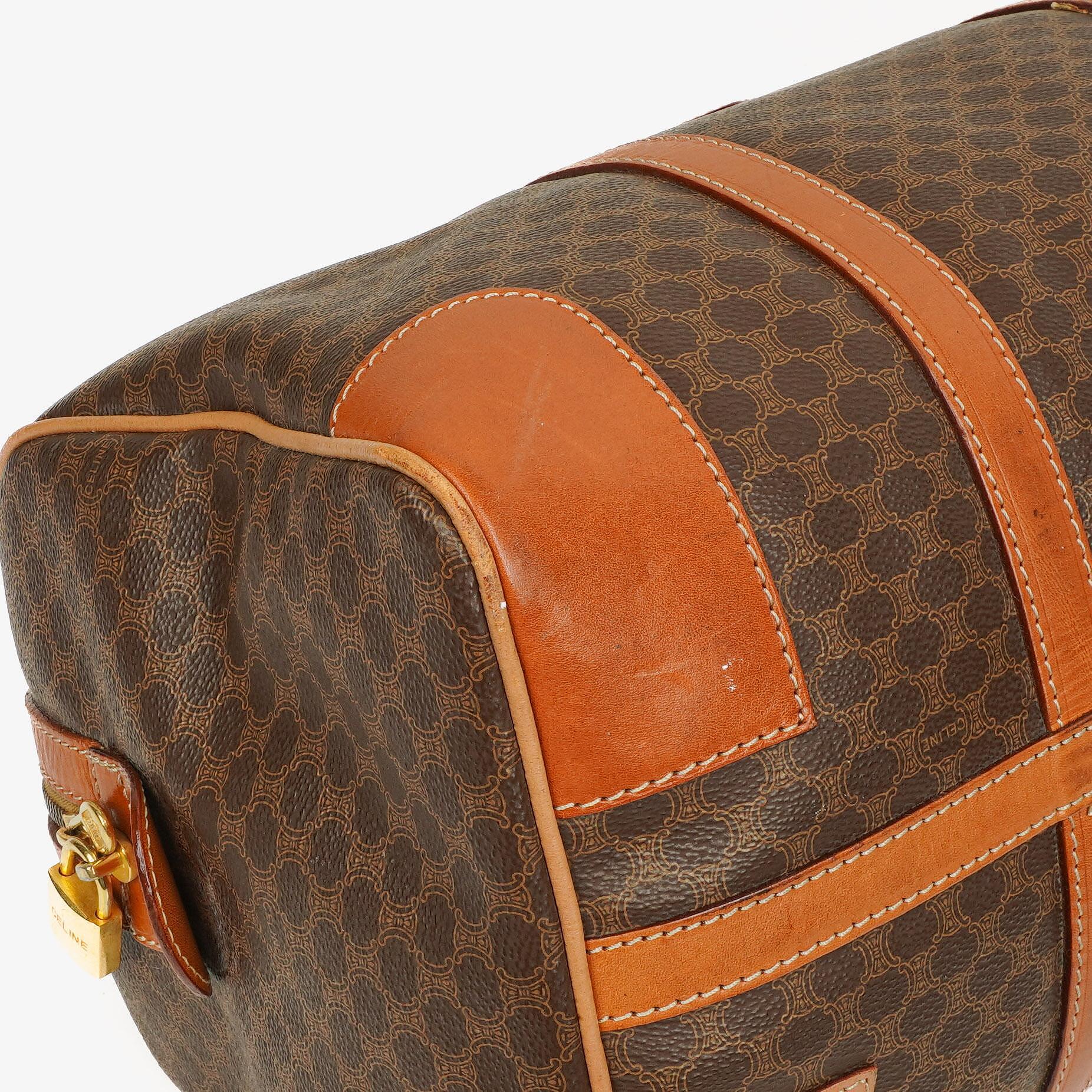 Celine Vintage Macadam Triomphe Reisetasche in Braun