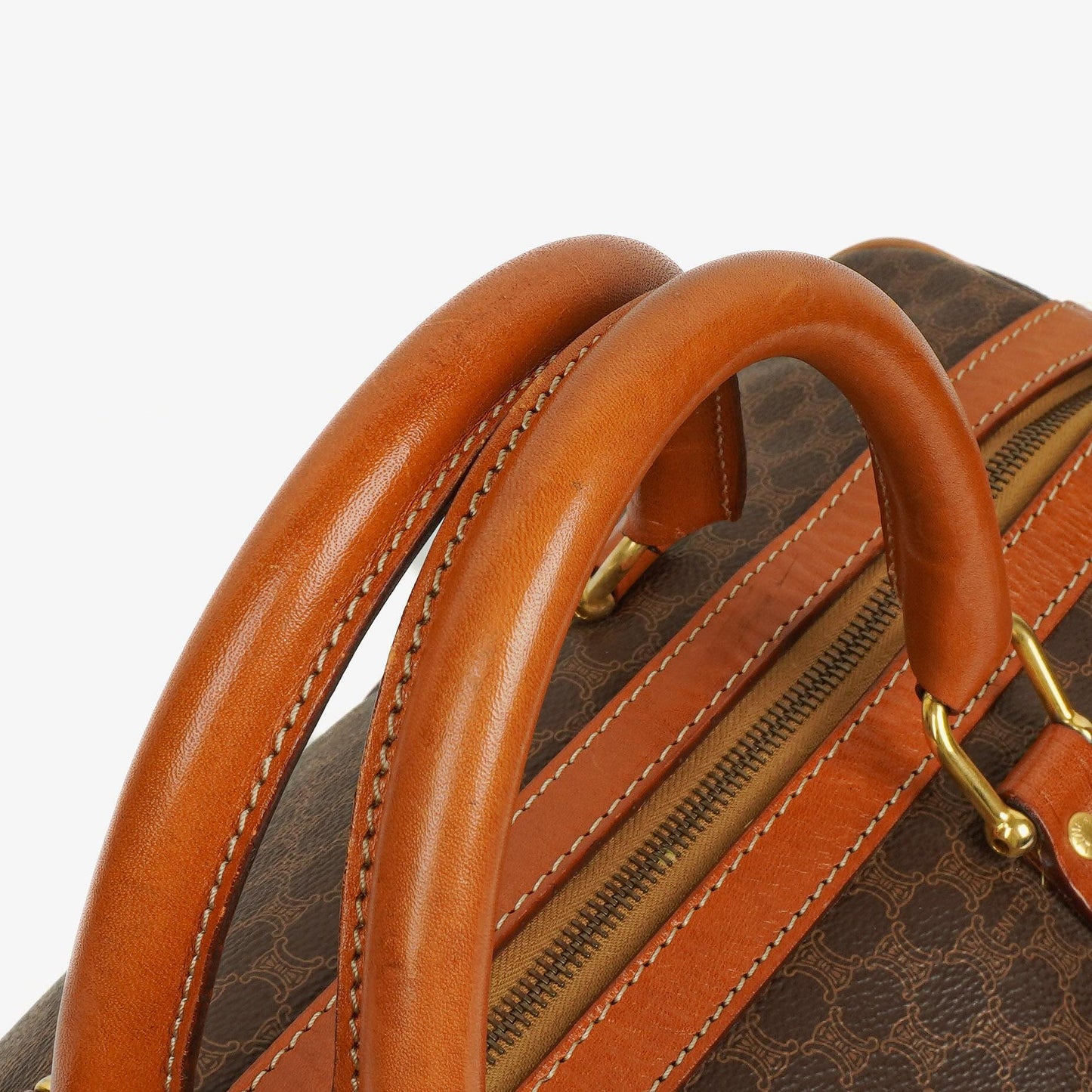 Celine Vintage Macadam Triomphe Reisetasche in Braun