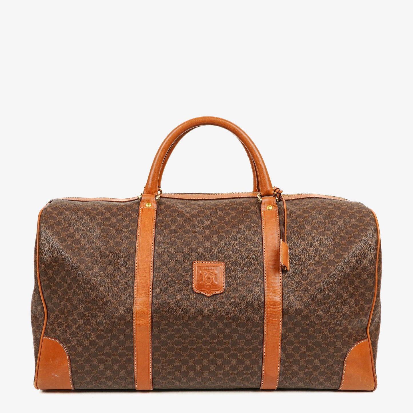 Celine Vintage Macadam Triomphe Reisetasche in Braun