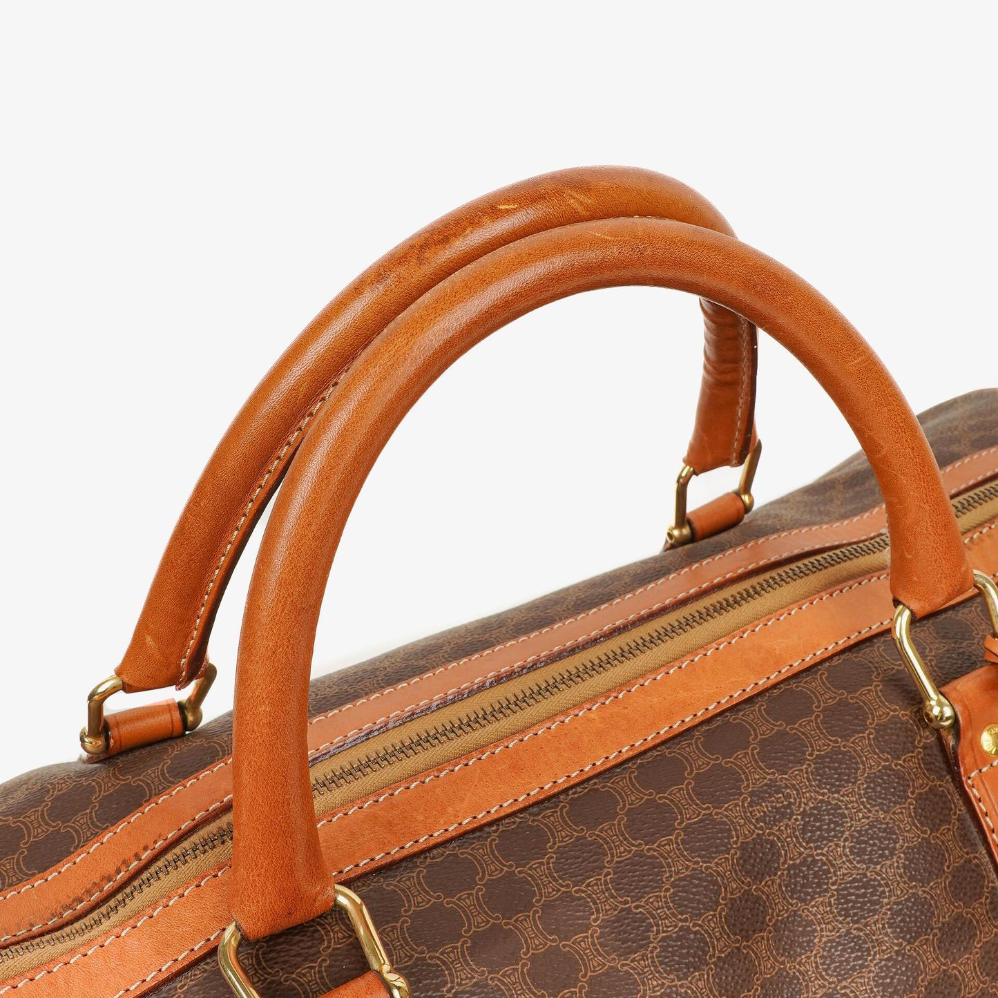 Celine Vintage Macadam Triomphe Reisetasche in Braun