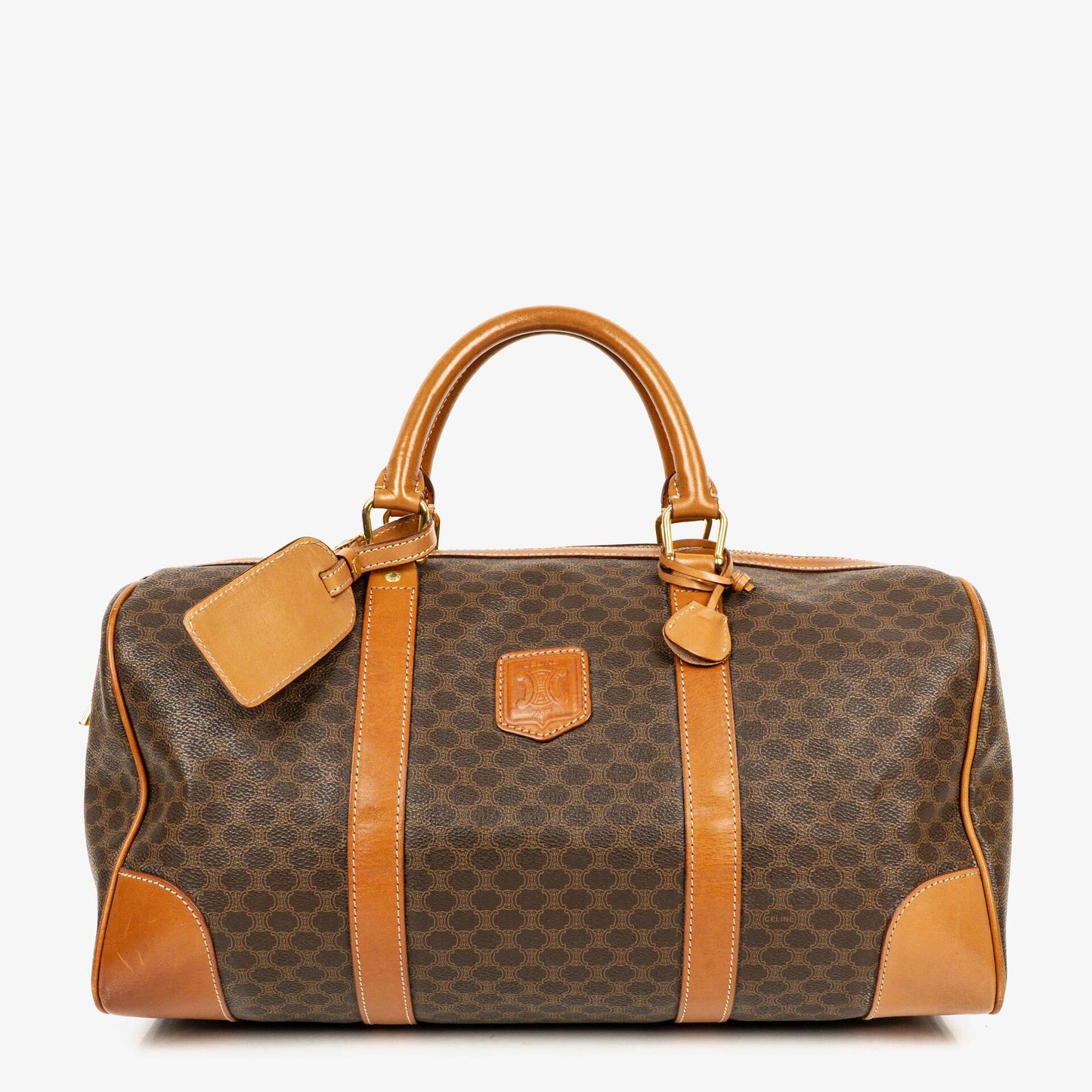 Celine Vintage Macadam Triomphe Reisetasche in Braun