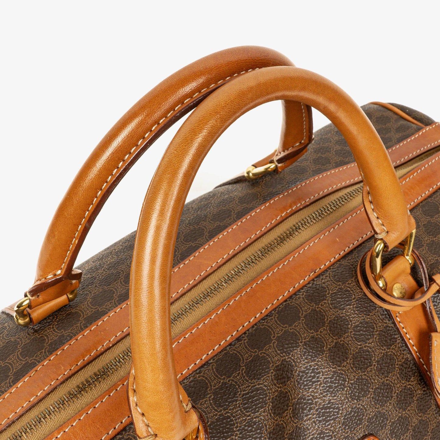Celine Vintage Macadam Triomphe Reisetasche in Braun