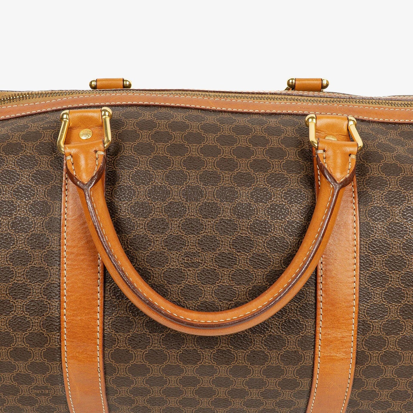 Celine Vintage Macadam Triomphe Reisetasche in Braun