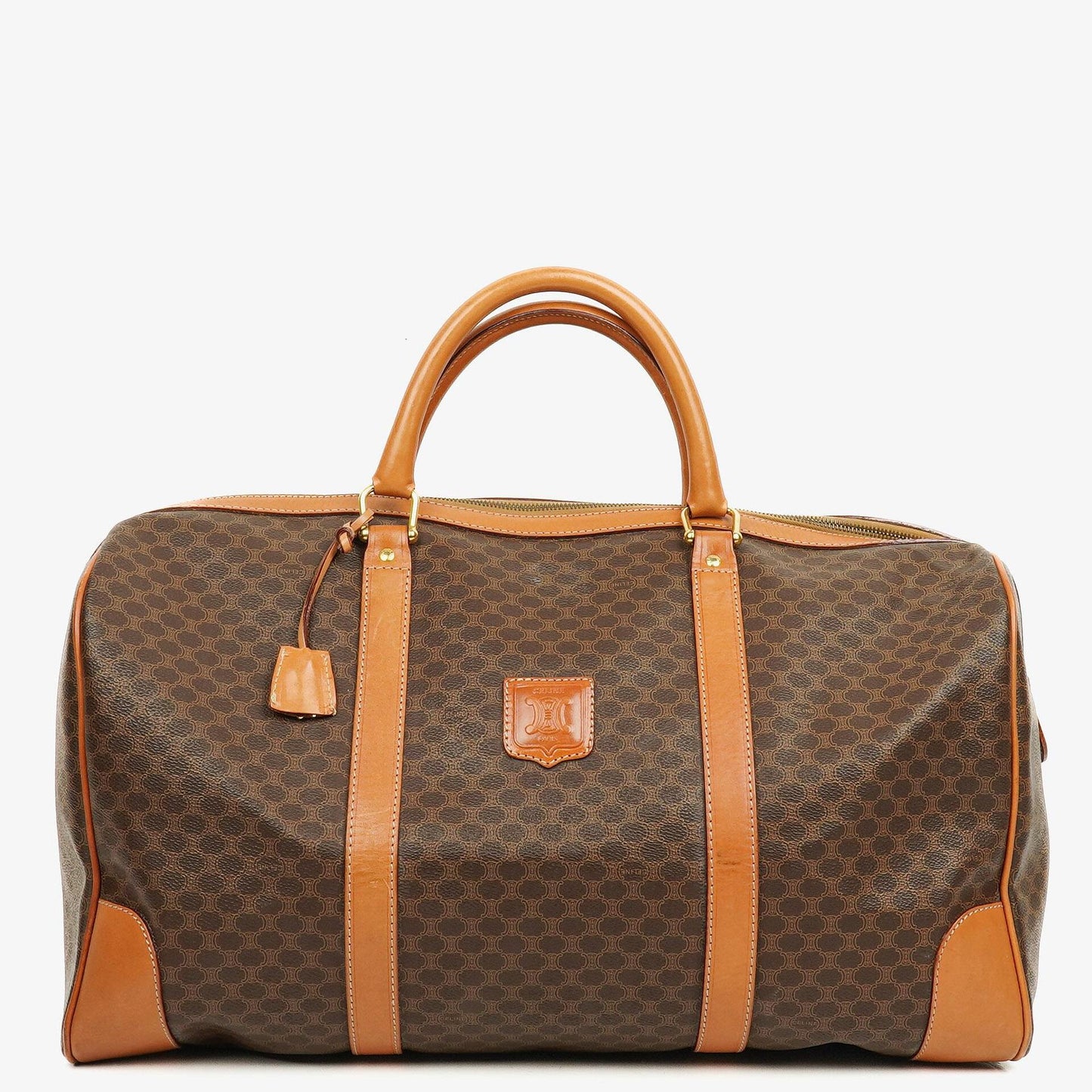 Celine Vintage Macadam Triomphe Braune Reisetasche