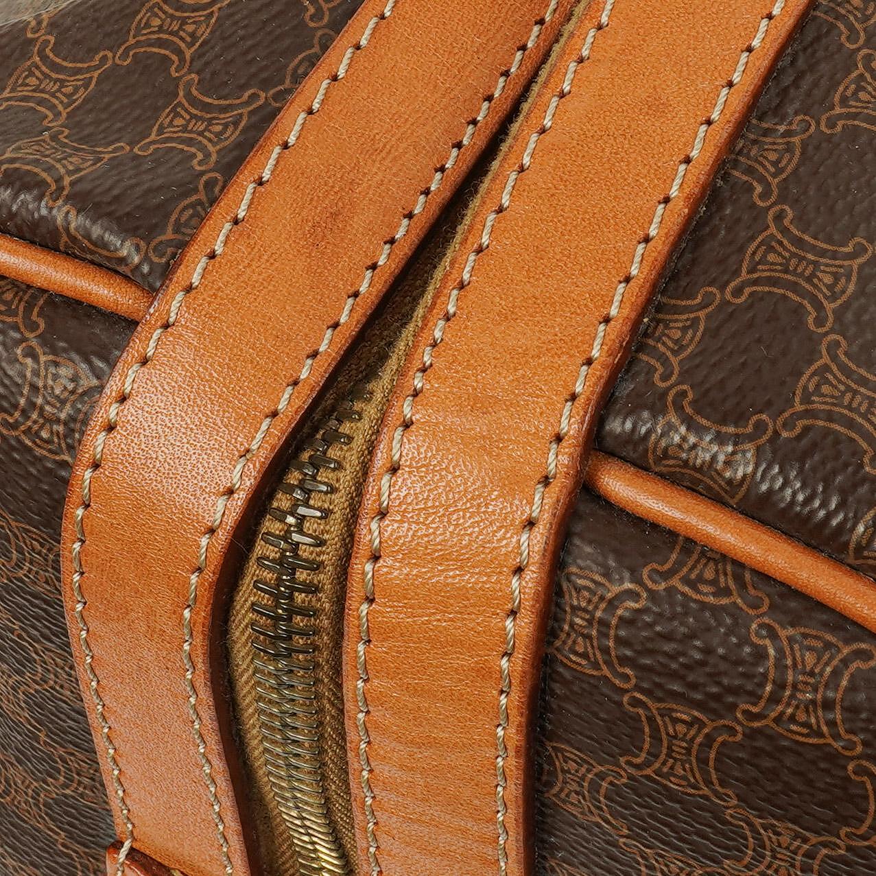 Celine Vintage Macadam Triomphe Braune Reisetasche
