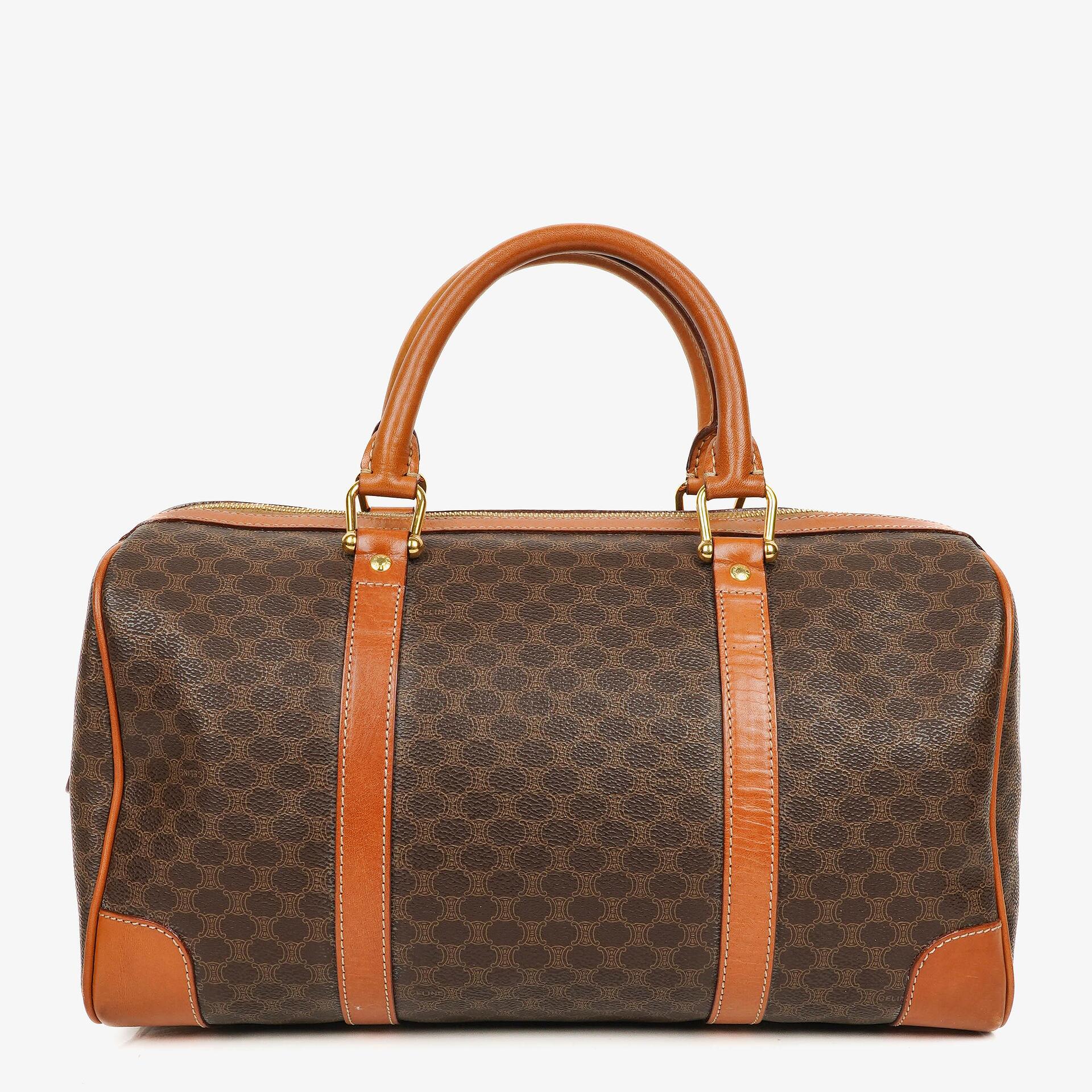 Celine Vintage Macadam Triomphe Reisetasche in Braun