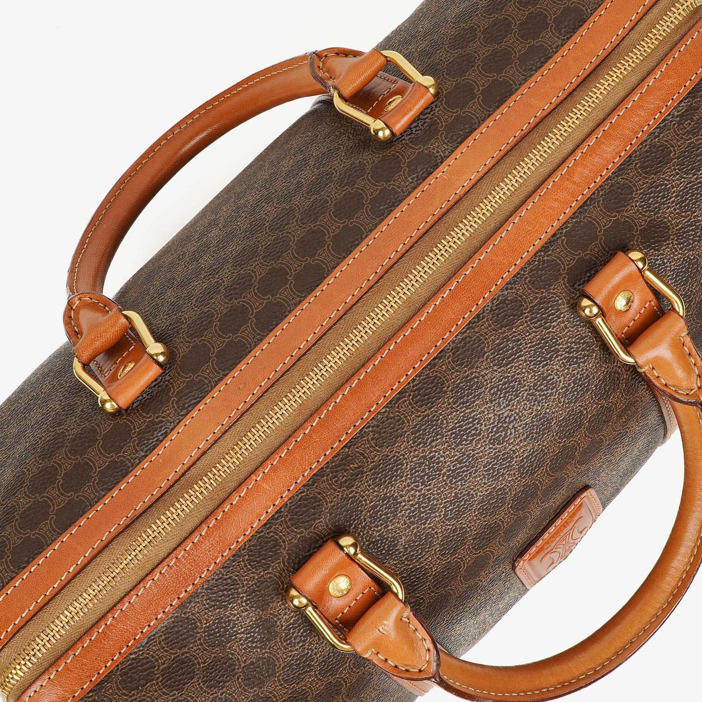 Celine Vintage Macadam Triomphe Reisetasche in Braun