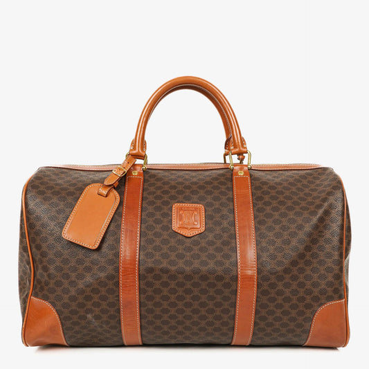 CELINE Vintage Macadam Triomphe Reisetasche in Braun
