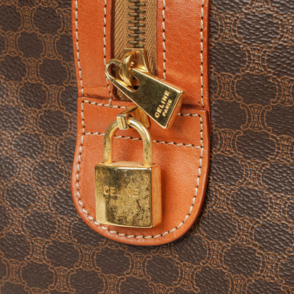 CELINE Vintage Macadam Triomphe Reisetasche in Braun