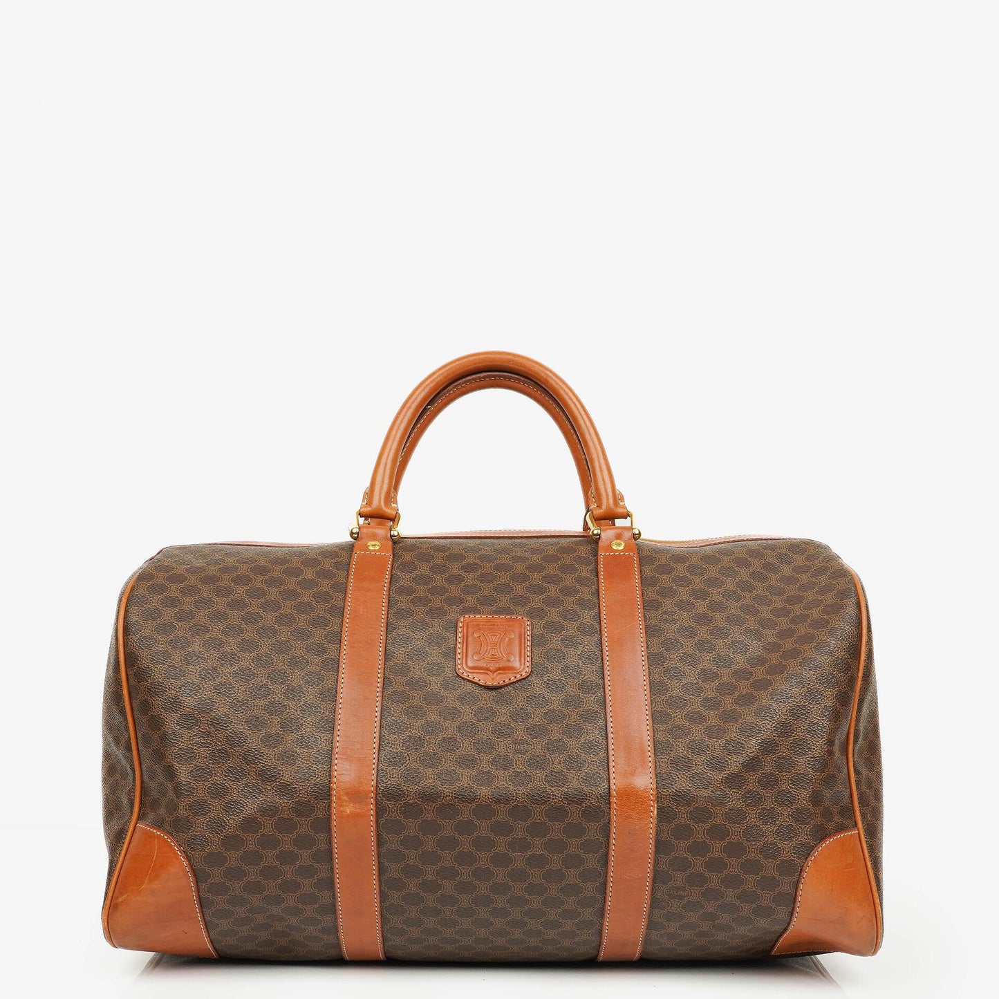 Celine Vintage Macadam Triomphe Reisetasche in Braun