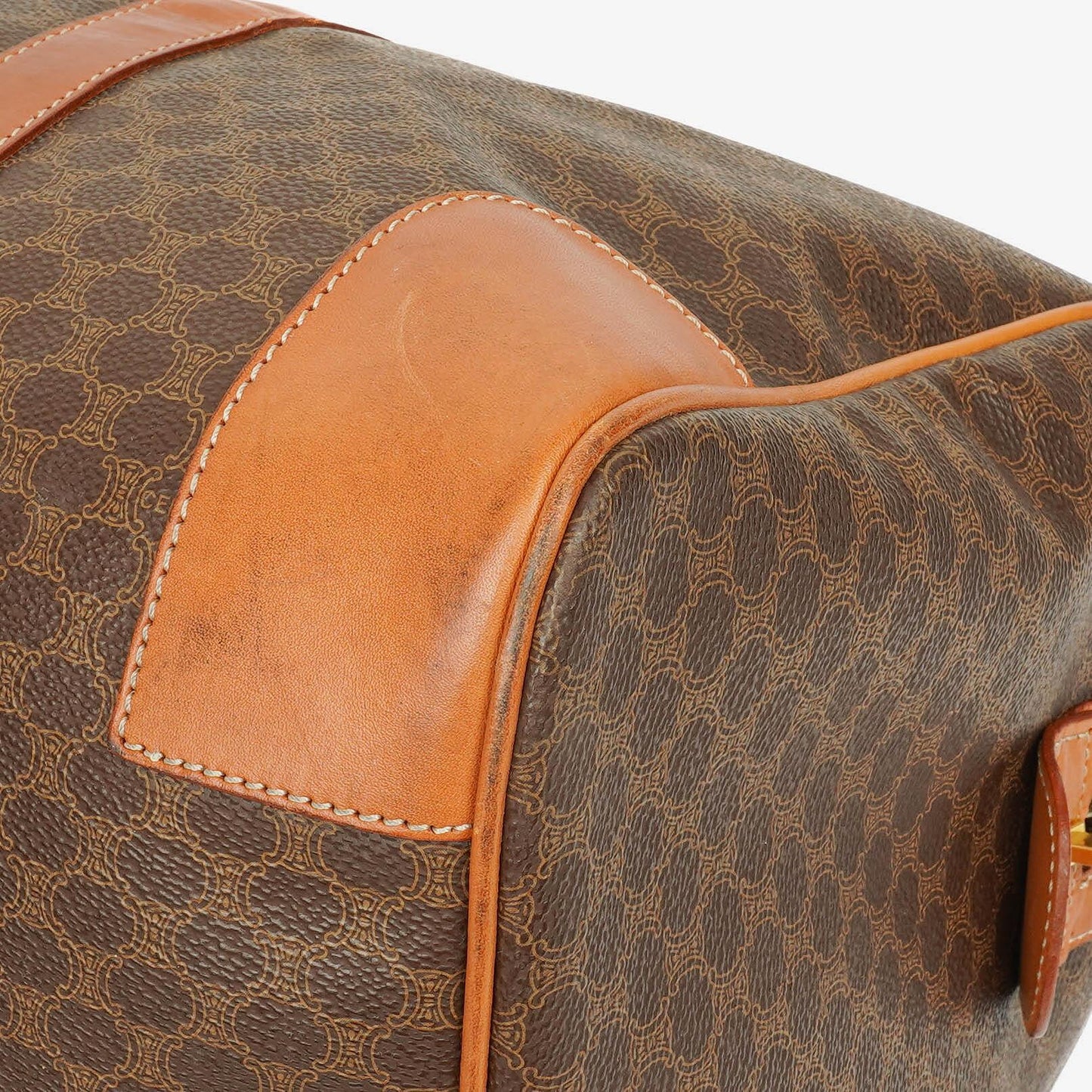 Celine Vintage Macadam Triomphe Reisetasche in Braun