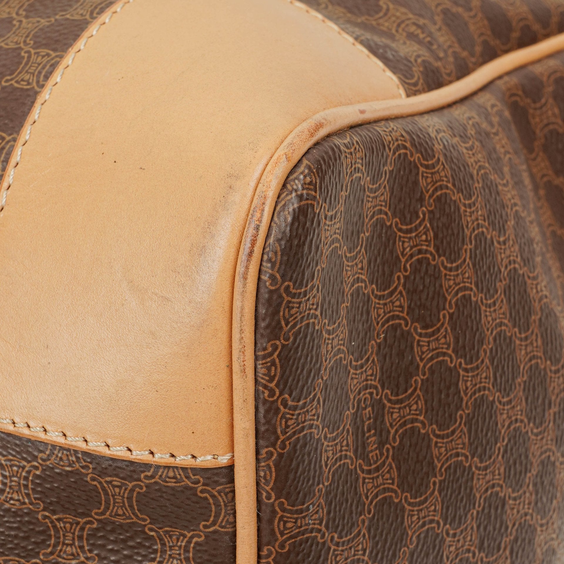 Celine Vintage Macadam Triomphe Reisetasche in Braun