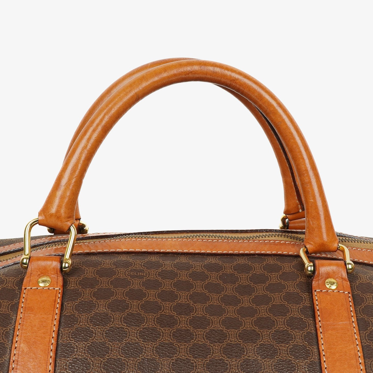 Celine Vintage Macadam Triomphe Reisetasche in Braun