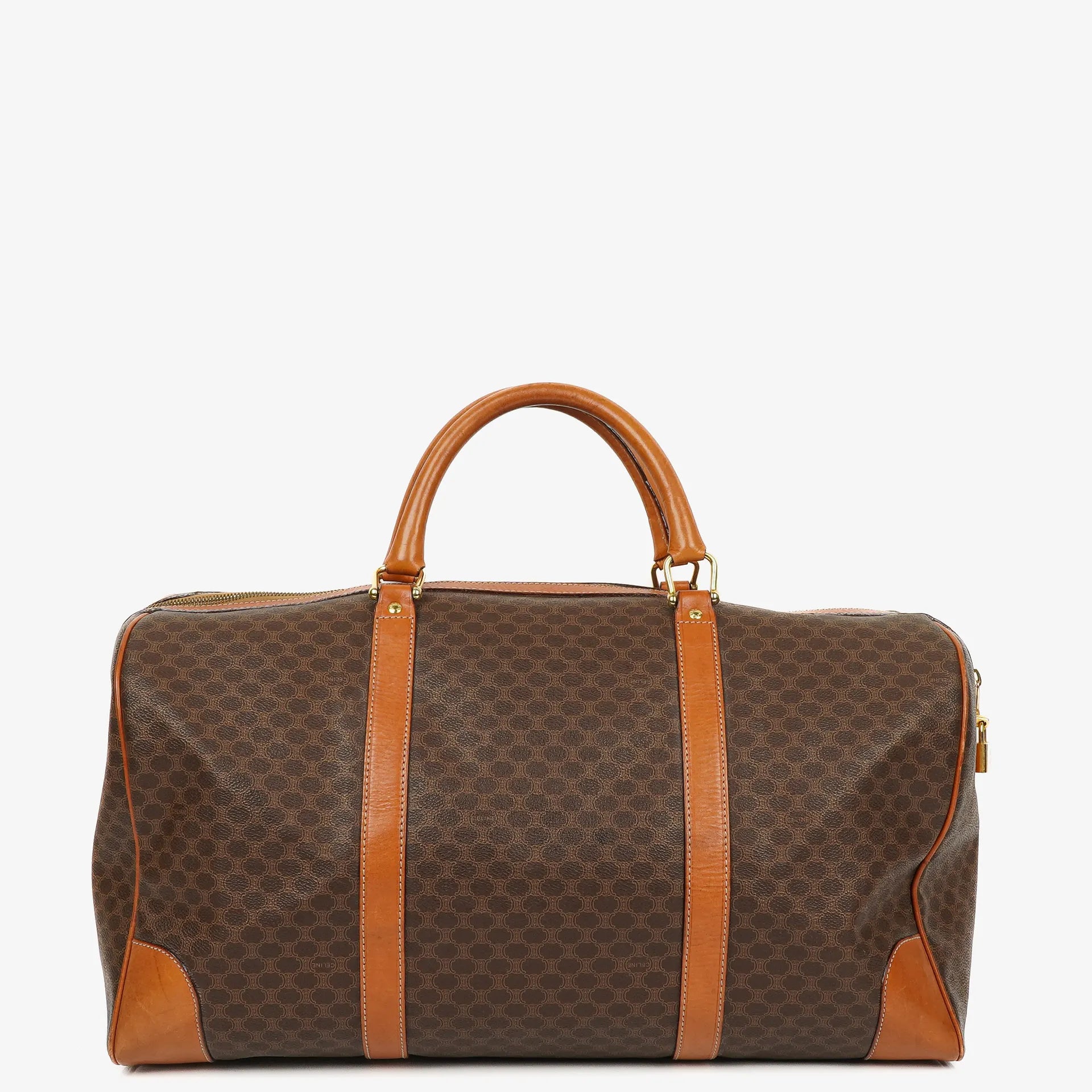 Celine Vintage Macadam Triomphe Reisetasche in Braun