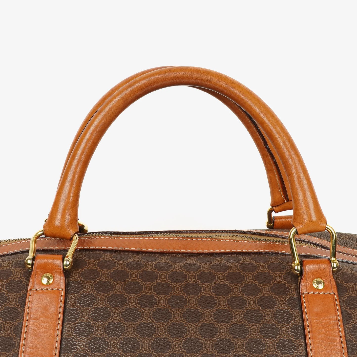 Celine Vintage Macadam Triomphe Reisetasche in Braun