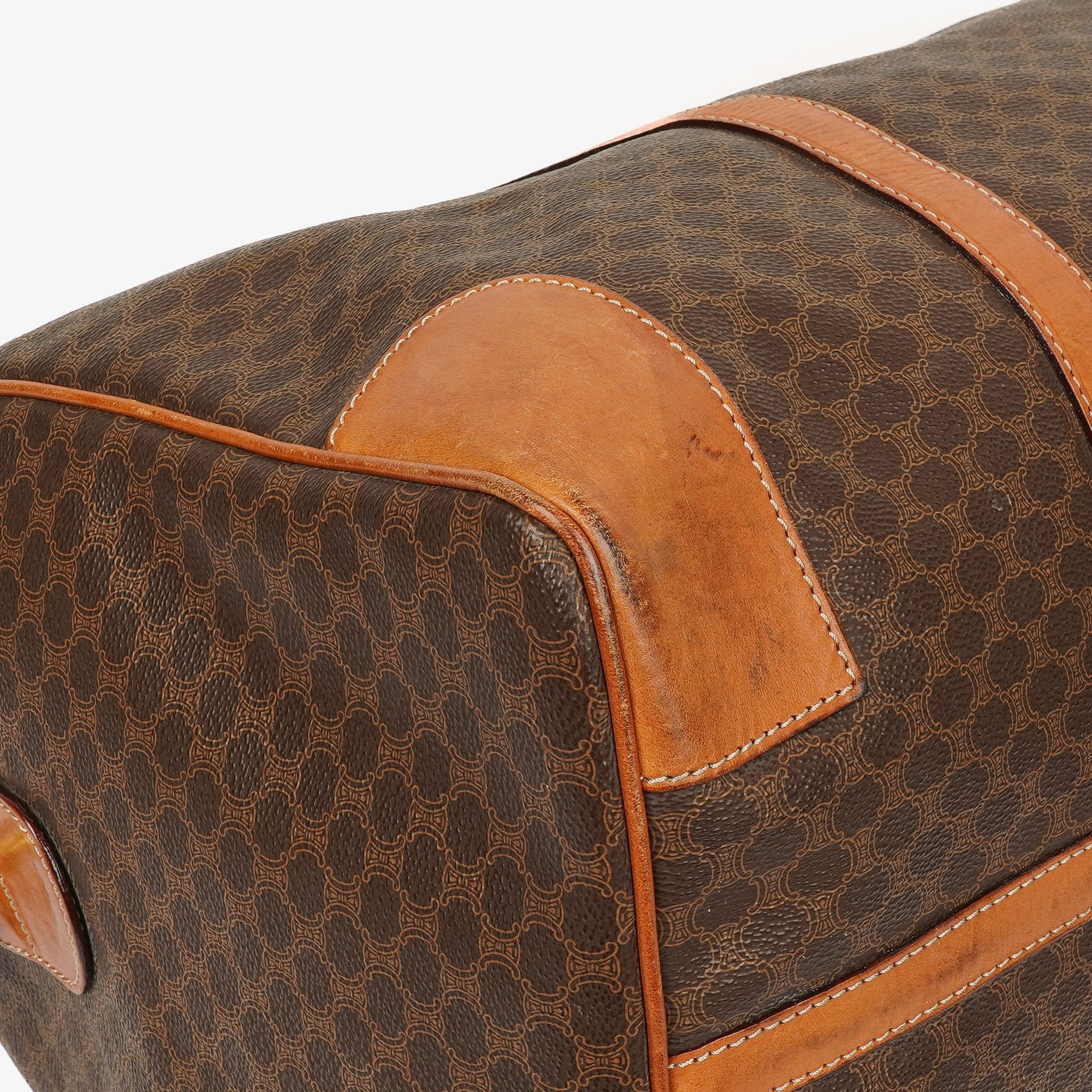 Celine Vintage Macadam Triomphe Reisetasche in Braun