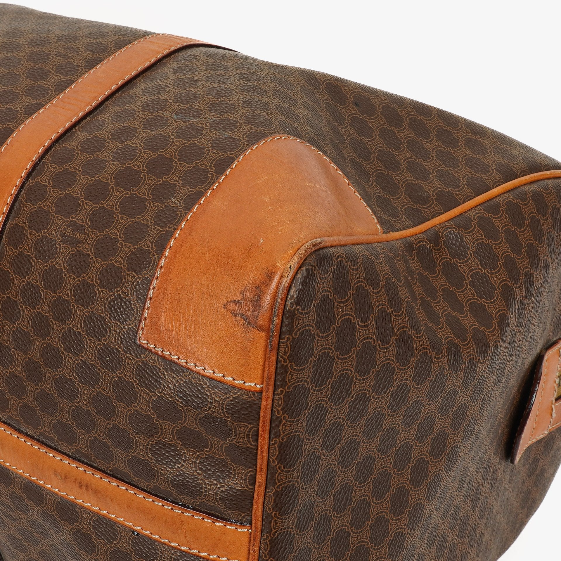 Celine Vintage Macadam Triomphe Reisetasche in Braun