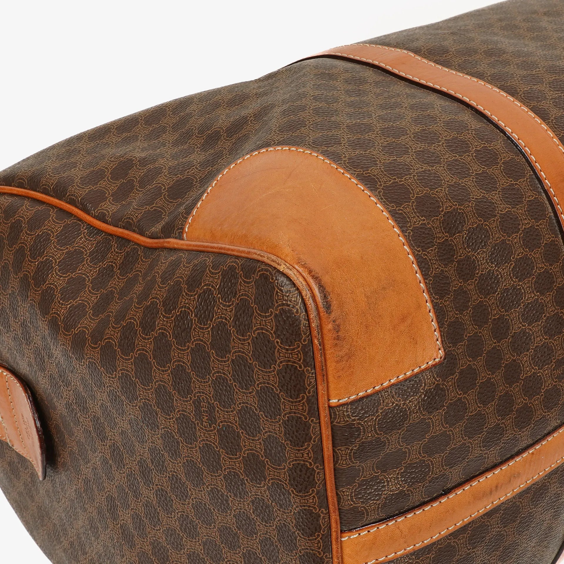 Celine Vintage Macadam Triomphe Reisetasche in Braun