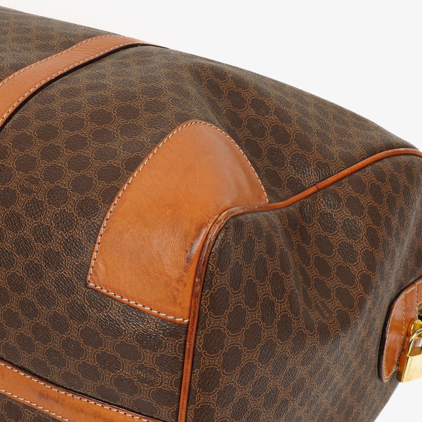 Celine Vintage Macadam Triomphe Reisetasche in Braun