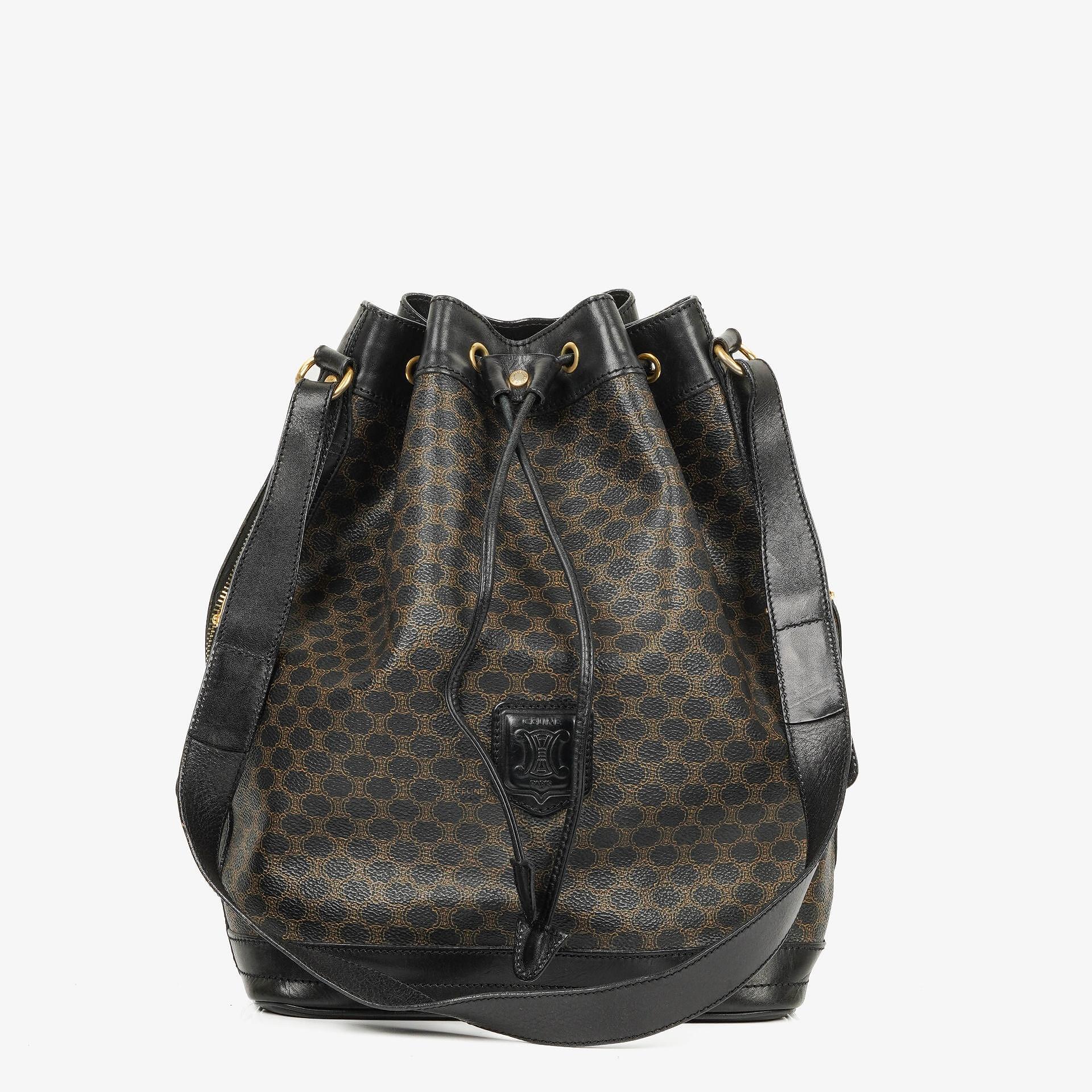 Celine Vintage Macadam Triomphe Kordelzug Bucket Bag