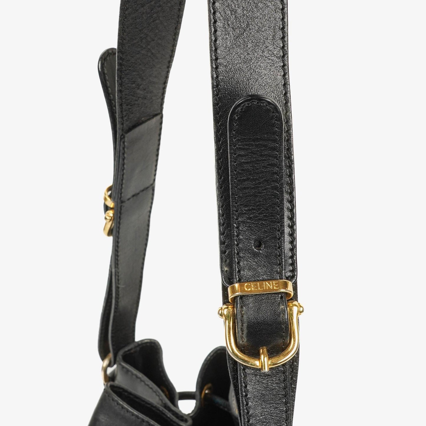 Celine Vintage Macadam Triomphe Kordelzug Bucket Bag
