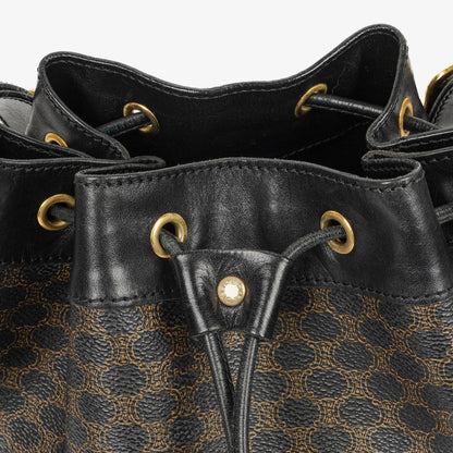 Celine Vintage Macadam Triomphe Kordelzug Bucket Bag