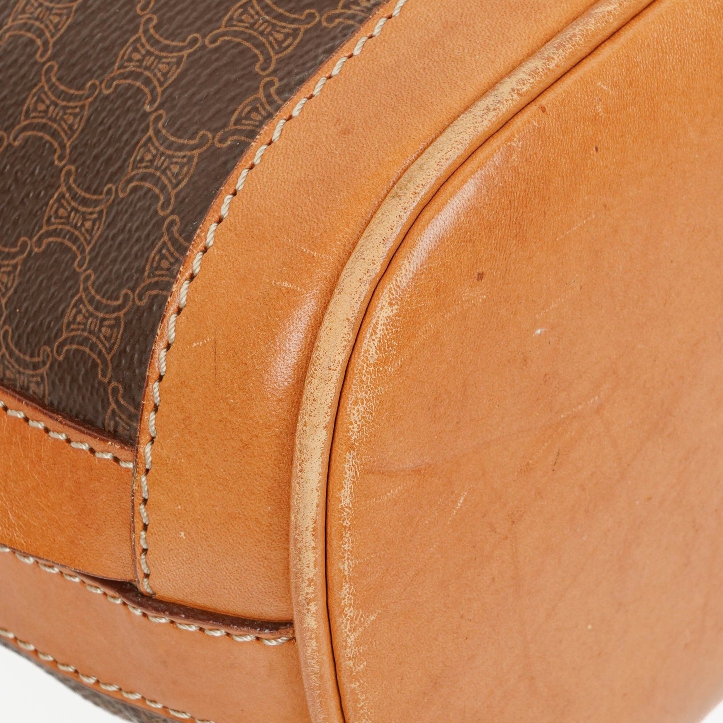 Celine Vintage Macadam Triomphe Bucket Bag mit Kordelzug