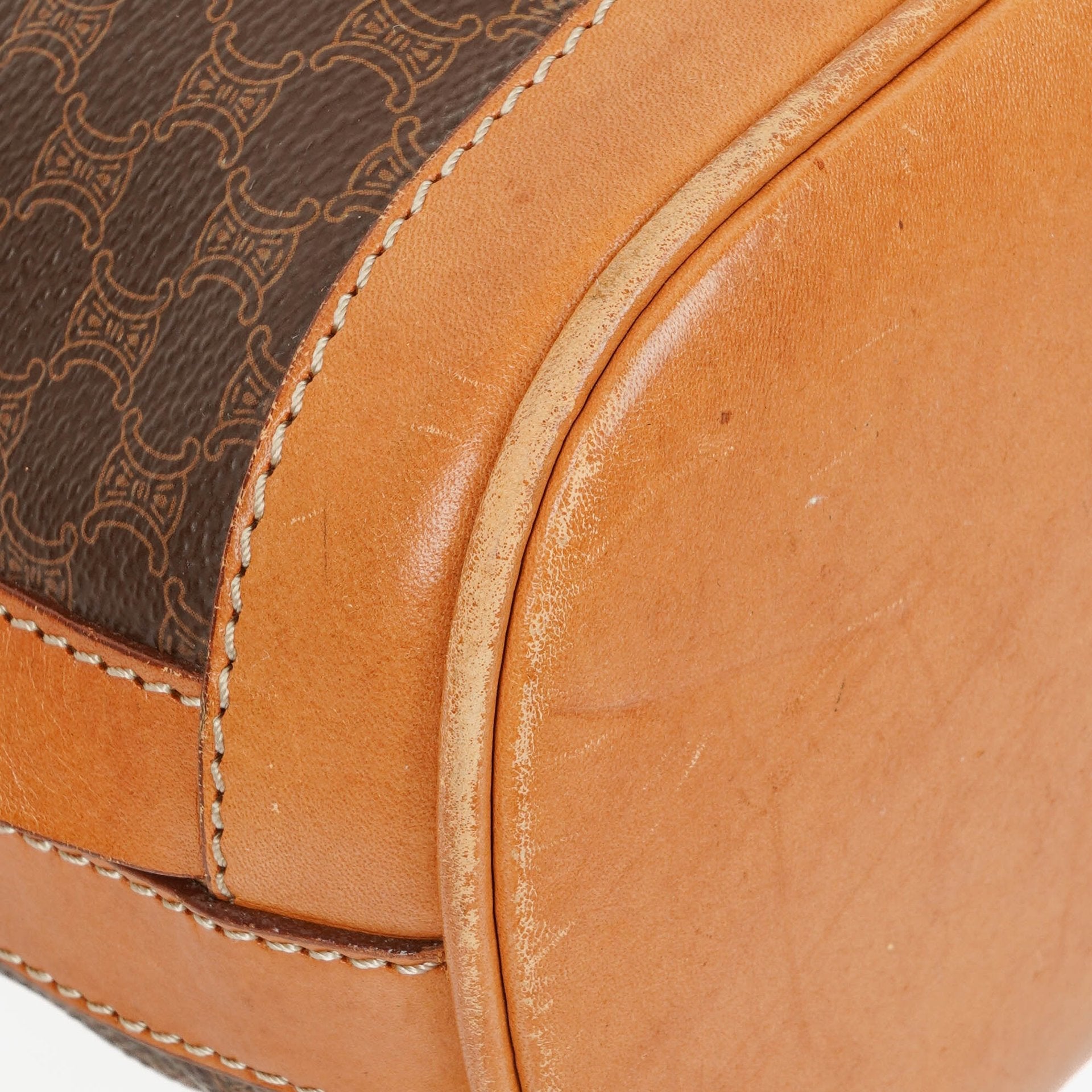 Celine Vintage Macadam Triomphe Bucket Bag mit Kordelzug