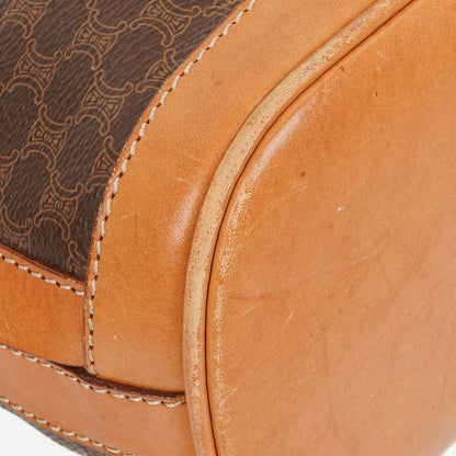 Celine Vintage Macadam Triomphe Bucket Bag mit Kordelzug