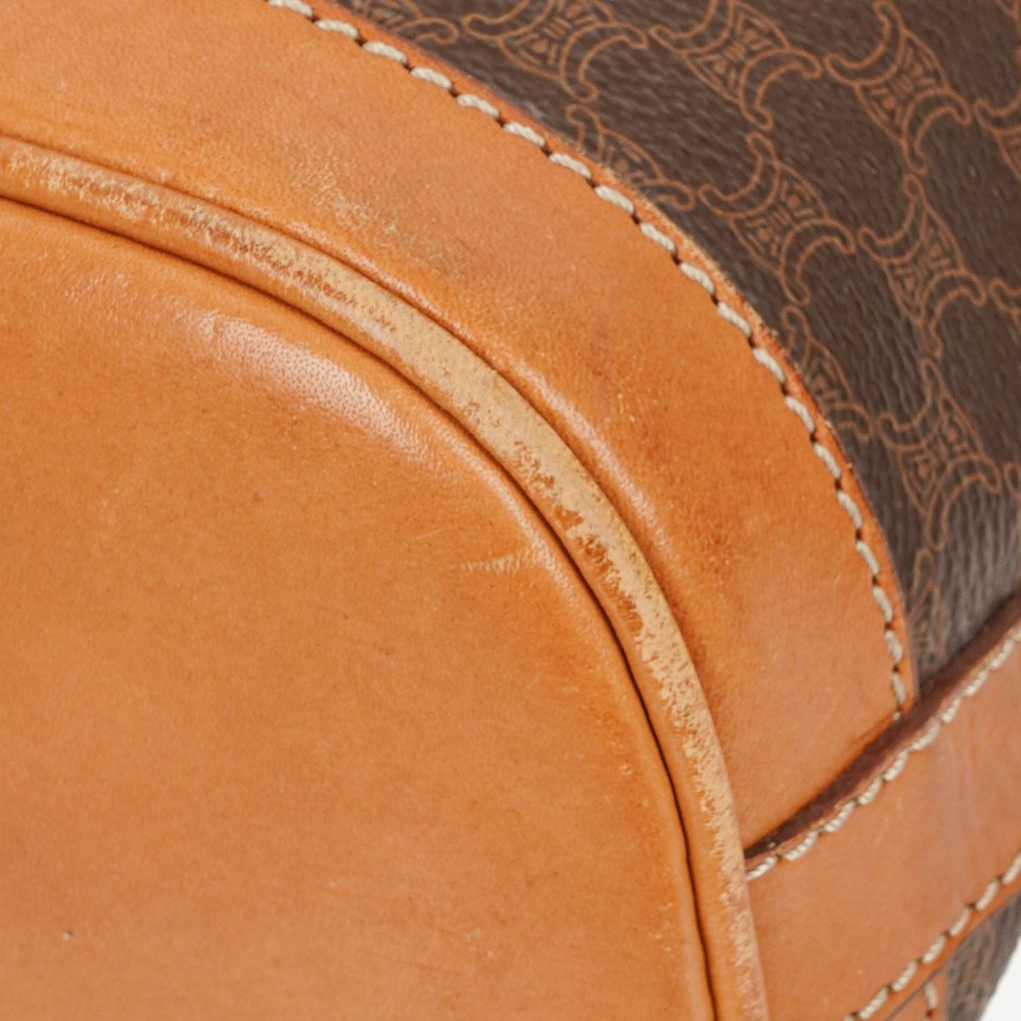 Celine Vintage Macadam Triomphe Bucket Bag mit Kordelzug