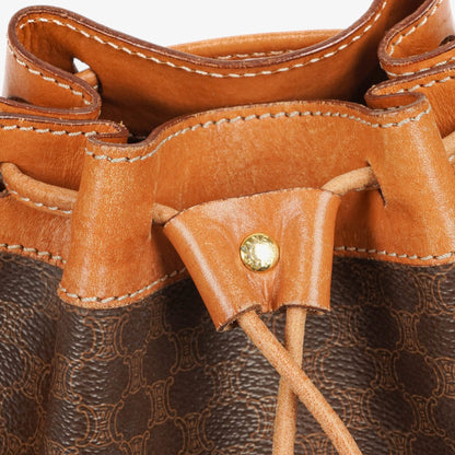 Celine Vintage Macadam Triomphe Bucket Bag mit Kordelzug