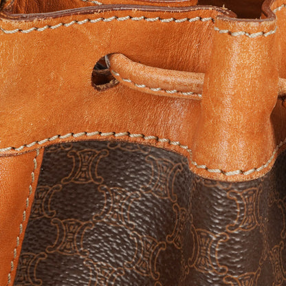 Celine Vintage Macadam Triomphe Bucket Bag mit Kordelzug