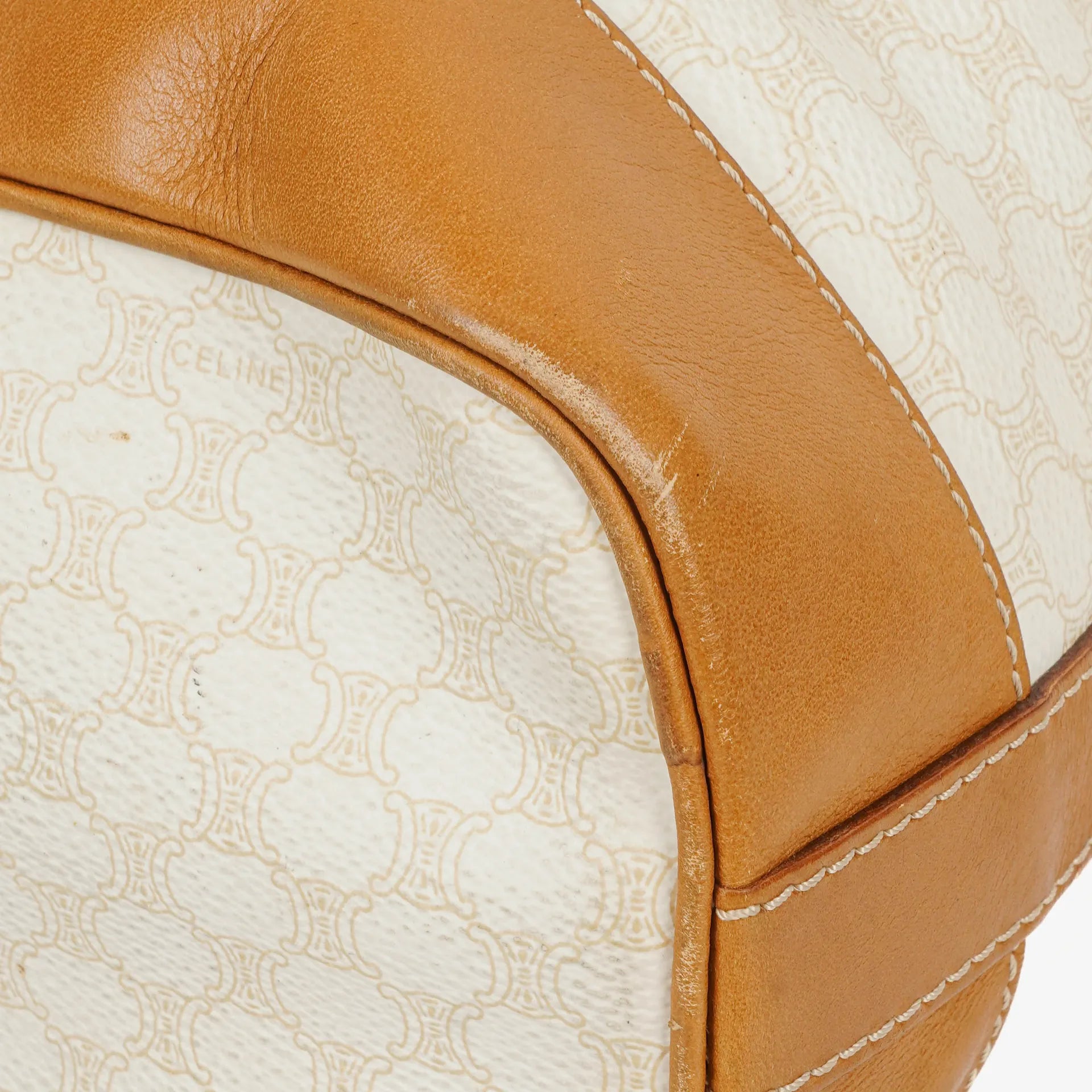Celine Vintage Macadam Triomphe Bucket Bag mit Kordelzug