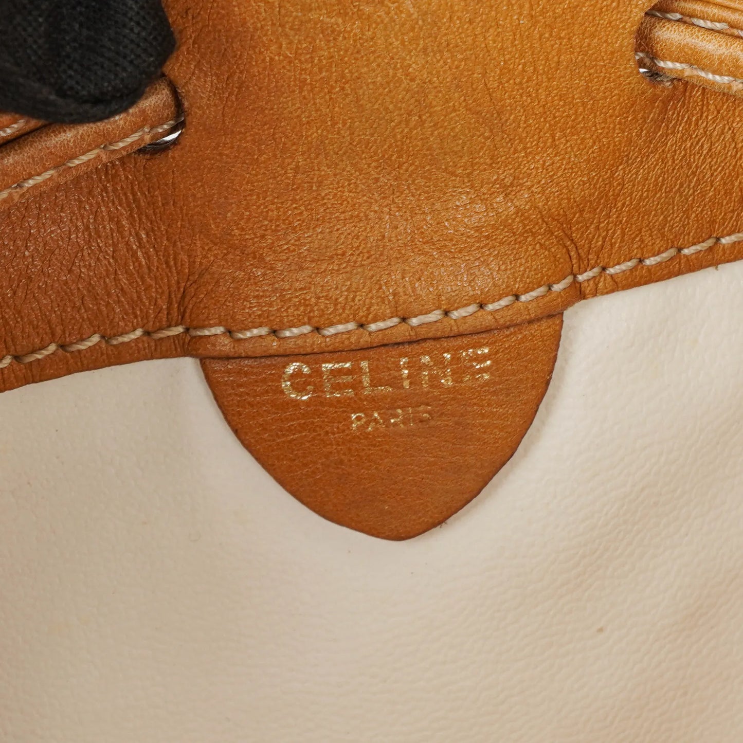 Celine Vintage Macadam Triomphe Bucket Bag mit Kordelzug
