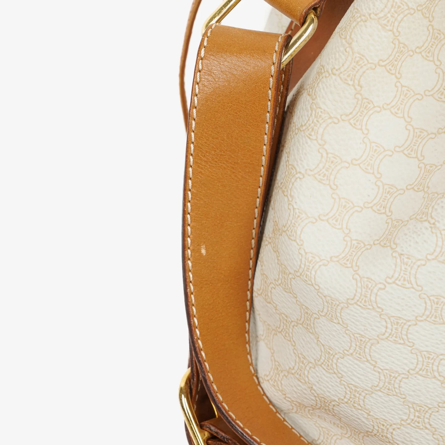Celine Vintage Macadam Triomphe Bucket Bag mit Kordelzug