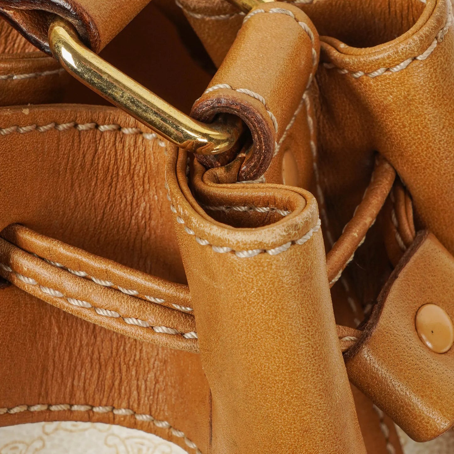 Celine Vintage Macadam Triomphe Bucket Bag mit Kordelzug