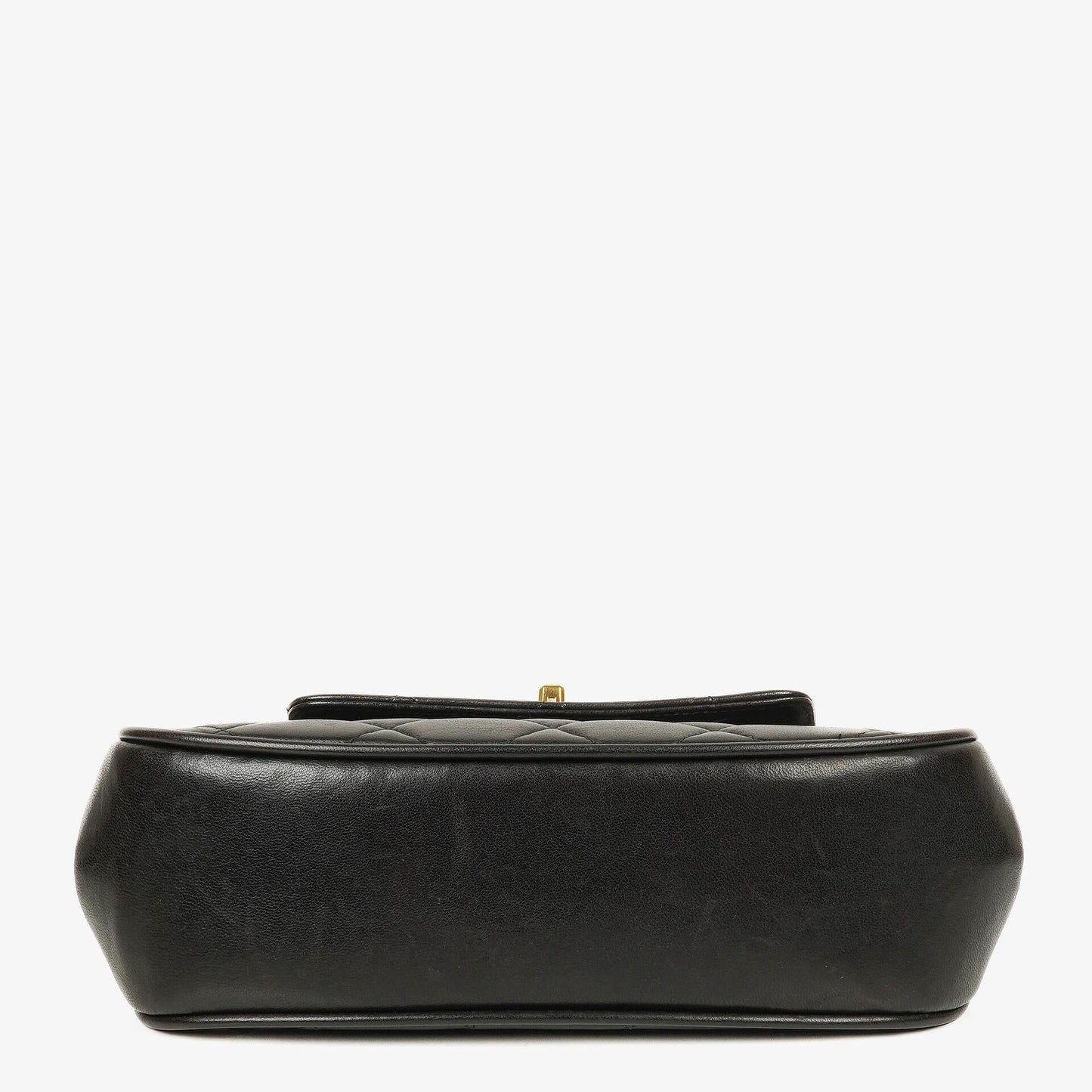 Chanel 2.55 Top-Handle Flap-Tasche aus schwarzem gestepptem Lammleder