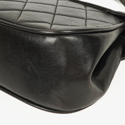 Chanel 2.55 Top-Handle Flap-Tasche aus schwarzem gestepptem Lammleder