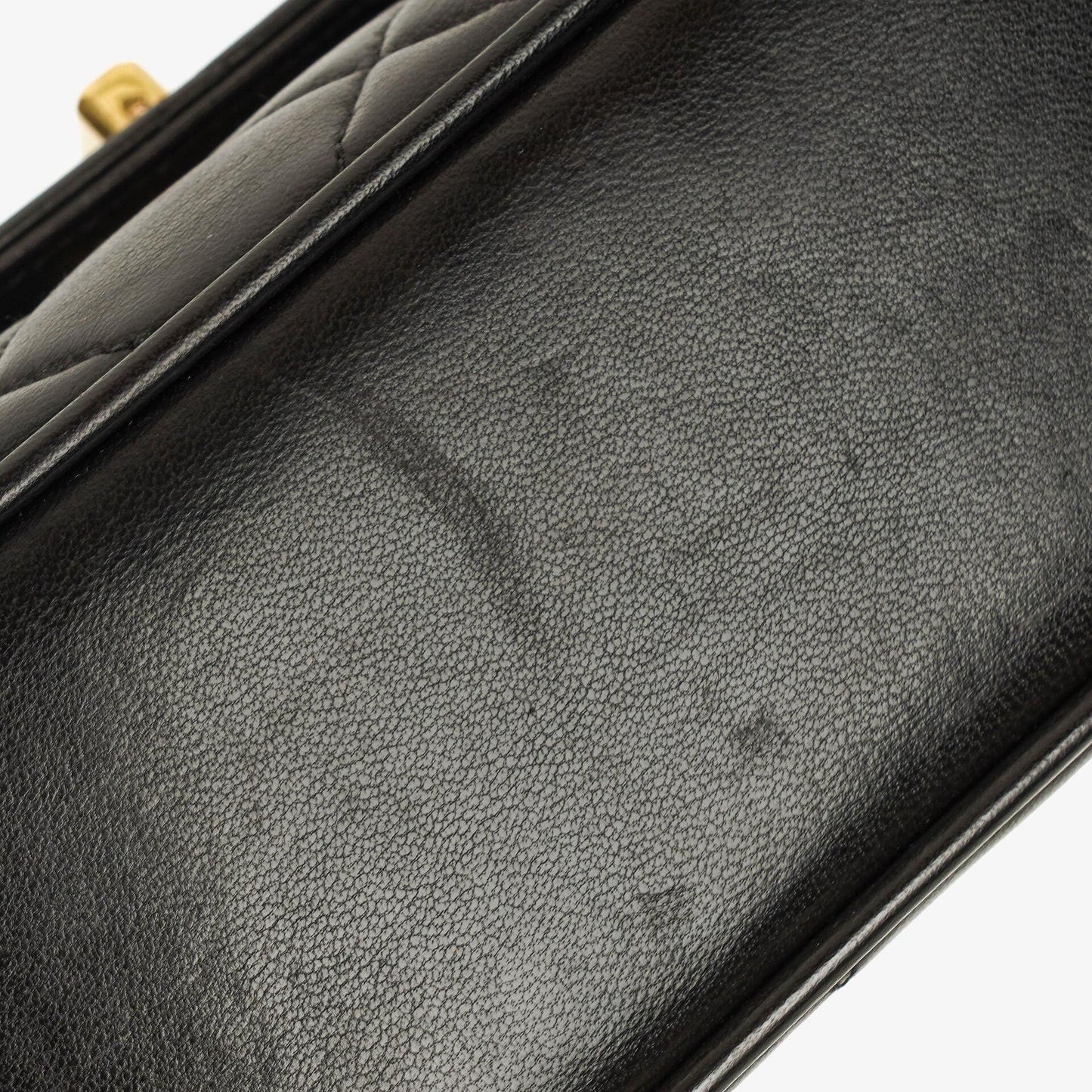 Chanel 2.55 Top-Handle Flap-Tasche aus schwarzem gestepptem Lammleder