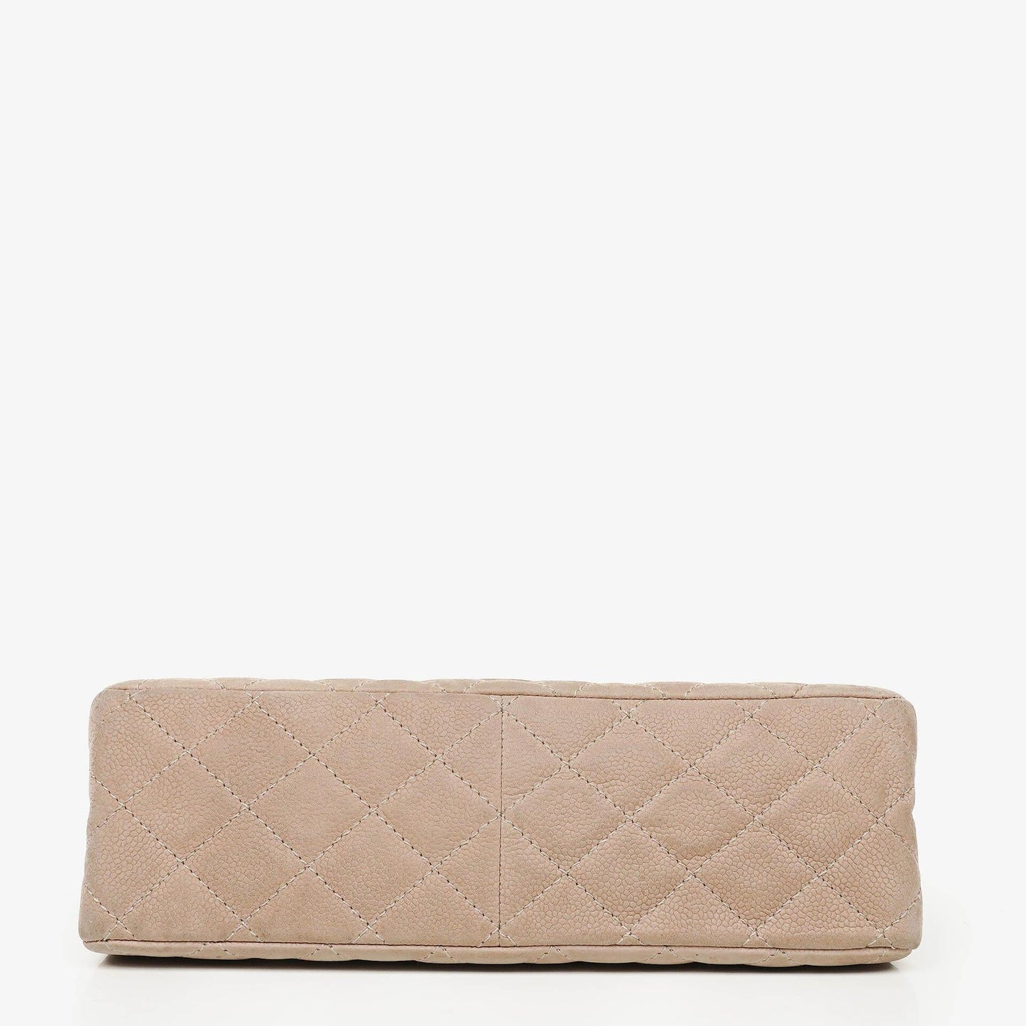 Chanel 2.55 Reissue 227 Flap Bag aus beigem gestepptem Kaviarleder mit goldfarbenen Beschlägen